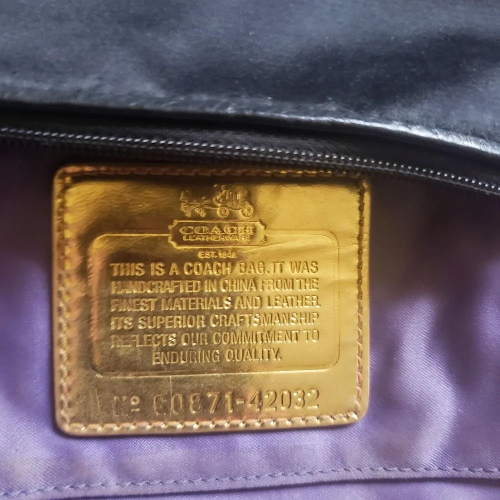 Coach Y2K Large Black Amanda Satin Wristlet Clutch - Horse and Carriage Logo